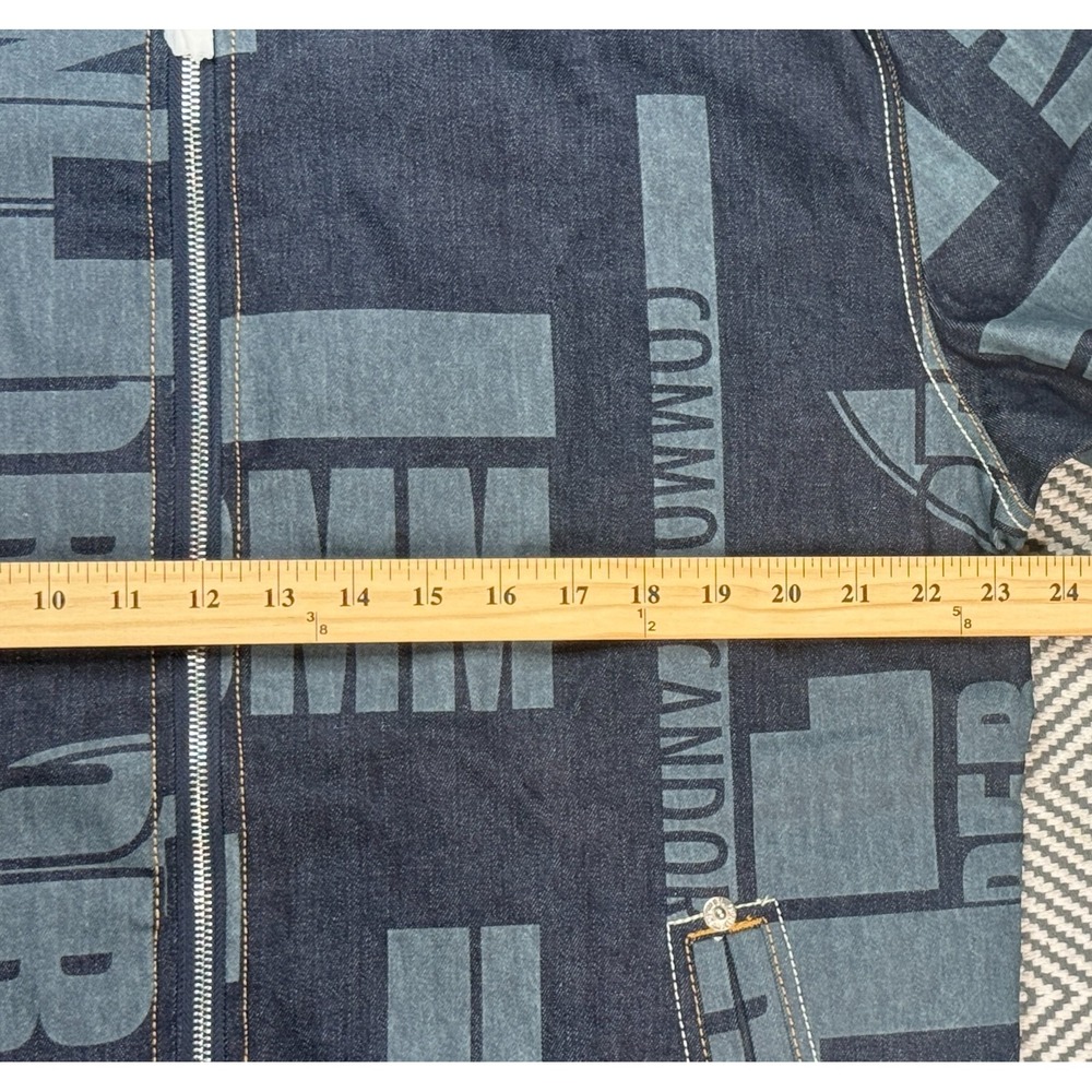 Decible Men's Full Zip Spell Out Short Sleeve Denim Jacket Size‎ 3XL - Picture 7 of 8